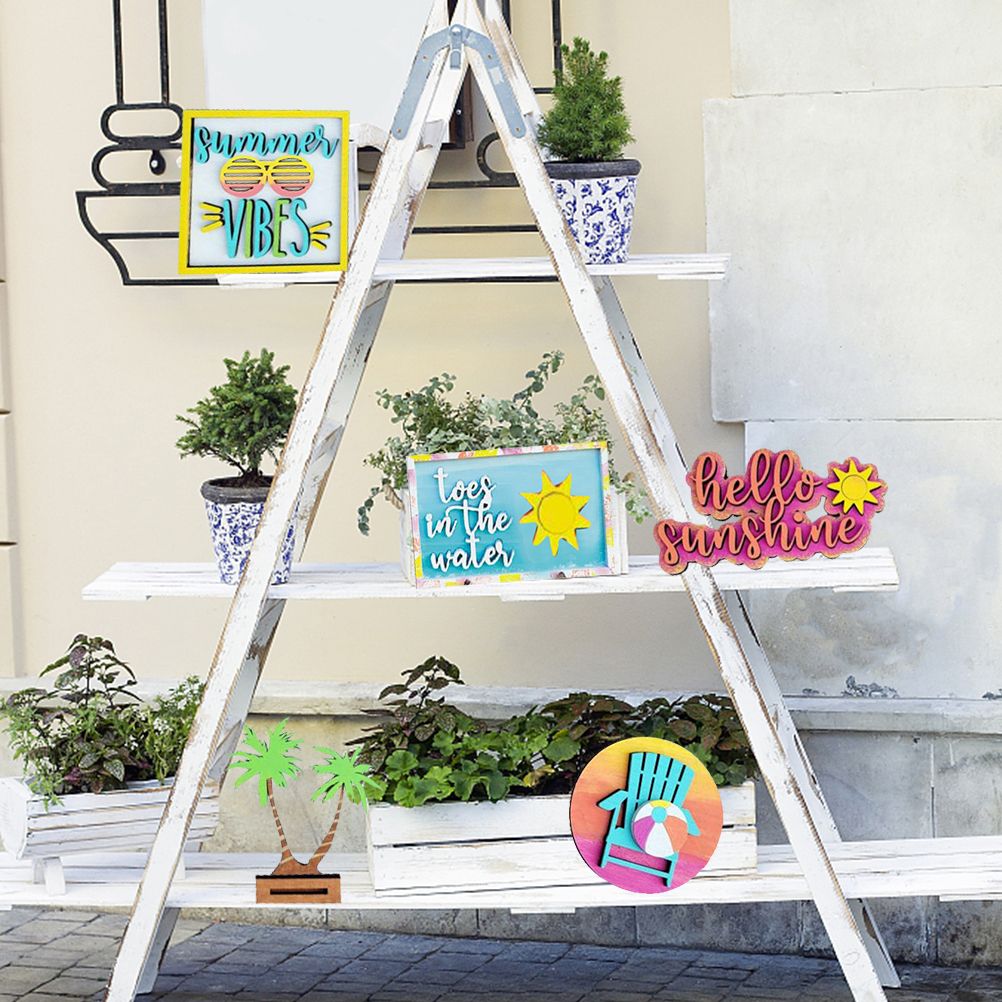 Tiered Tray Stand Wood Tiered Serving Tray Decor Holder Summer Beach Farmhouse view 5