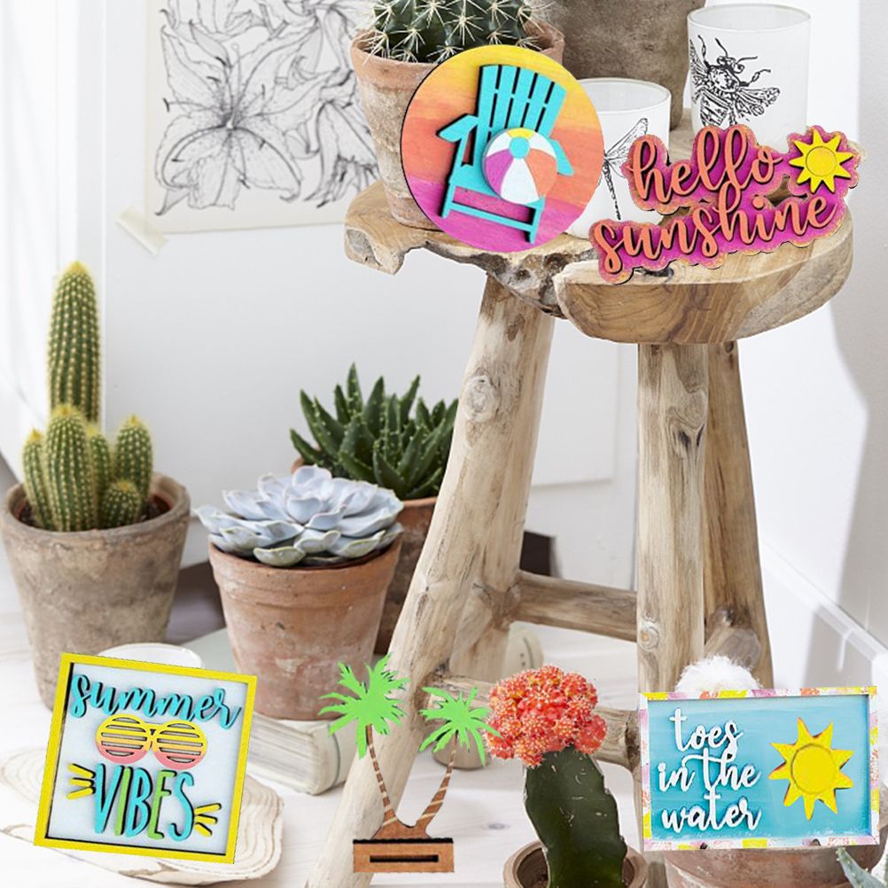 Tiered Tray Stand Wood Tiered Serving Tray Decor Holder Summer Beach Farmhouse view 6