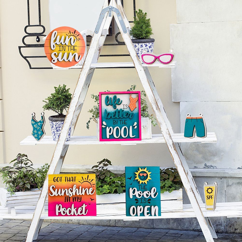 Tiered Tray Stand Wood Tiered Serving Tray Decor Holder Summer Beach Farmhouse view 6