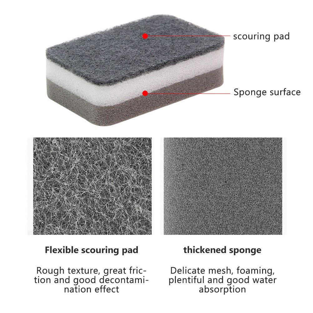 10Pcs Cleaning Scrub Sponges Heavy Duty Scrubbing Dish Sponge Dishwashing view 4