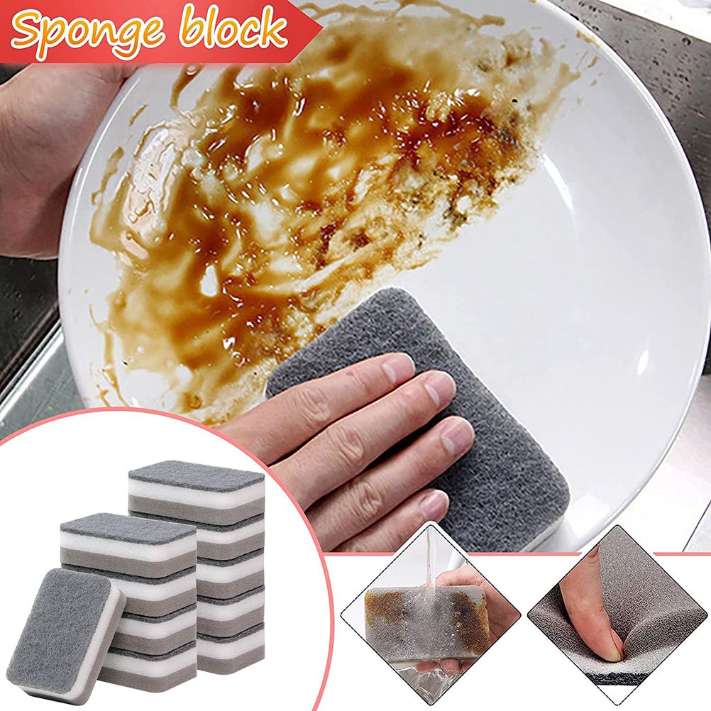 10Pcs Cleaning Scrub Sponges Heavy Duty Scrubbing Dish Sponge Dishwashing view 6