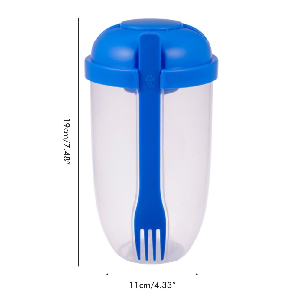 Fresh Salad Container Serving Cup with Dressing Container Fork Portable view 2