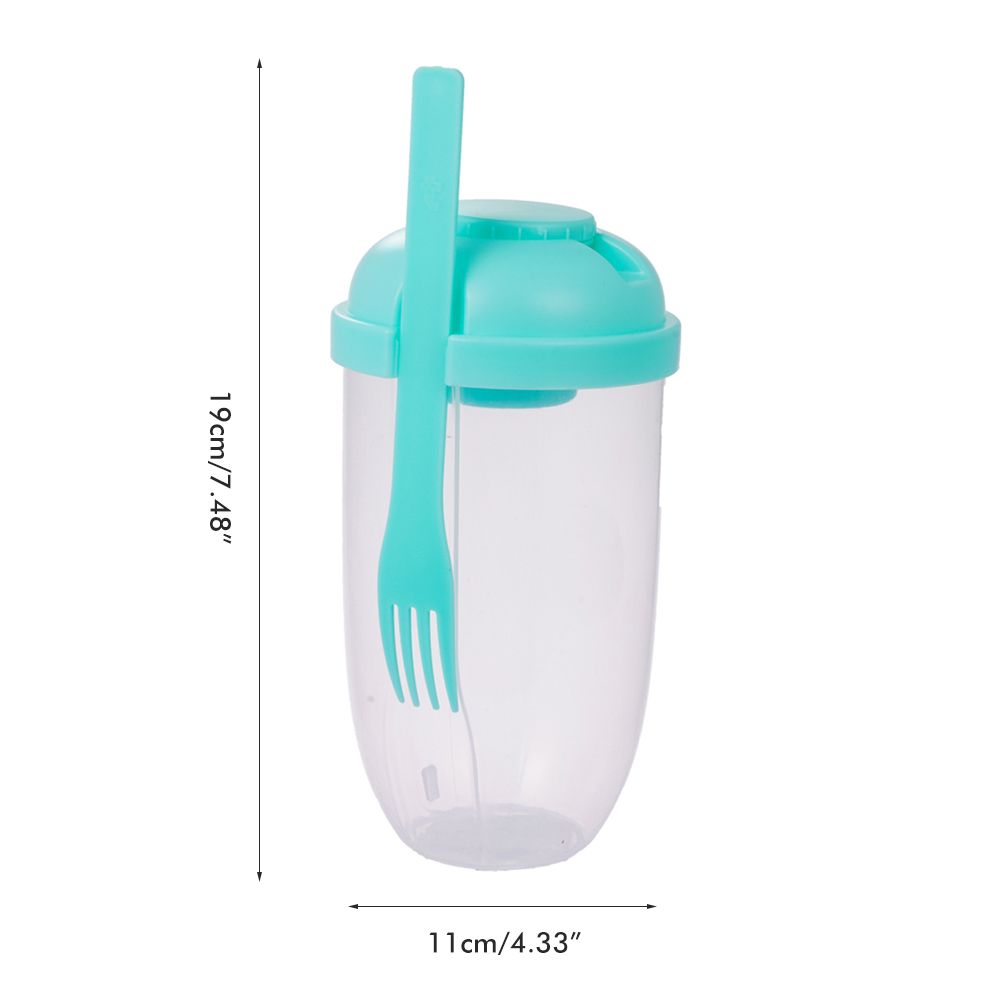 Fresh Salad Container Serving Cup with Dressing Container Fork Portable view 2