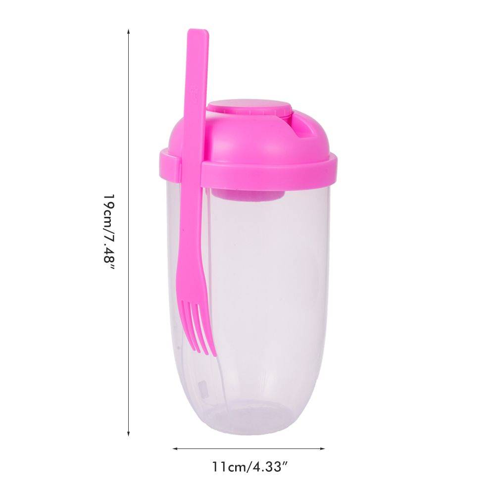 Fresh Salad Container Serving Cup with Dressing Container Fork Portable view 2
