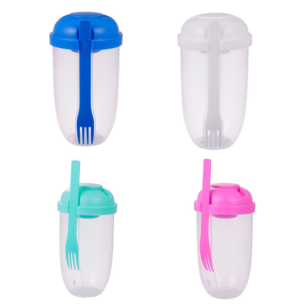 Fresh Salad Container Serving Cup with Dressing Container Fork Portable view 10