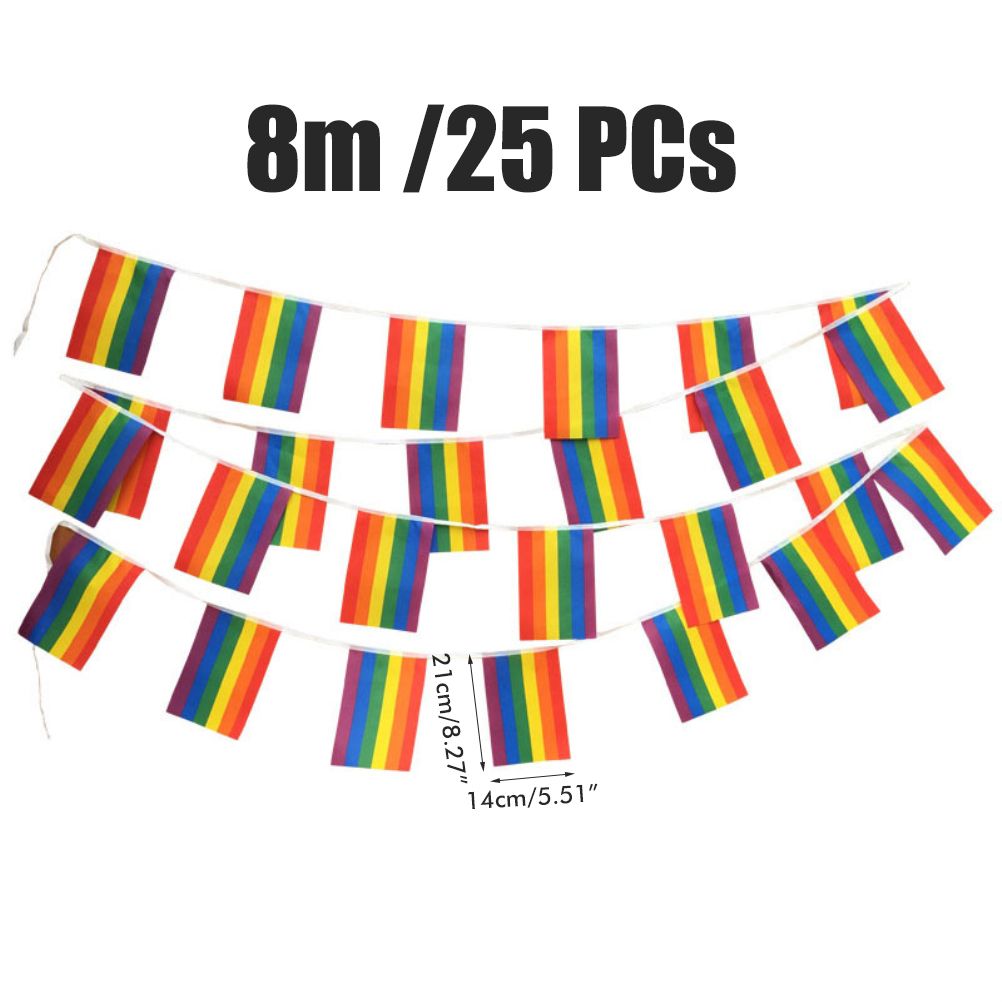 Rainbow Flag LGBT Pride String Flag Hanging Gay Lesbian Banners Bunting Flags view 2