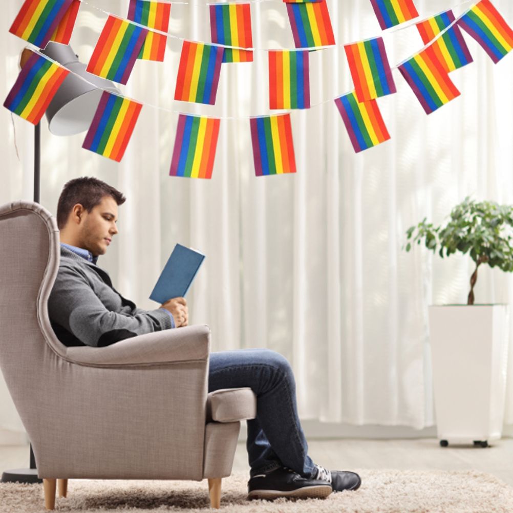 Rainbow Flag LGBT Pride String Flag Hanging Gay Lesbian Banners Bunting Flags view 5
