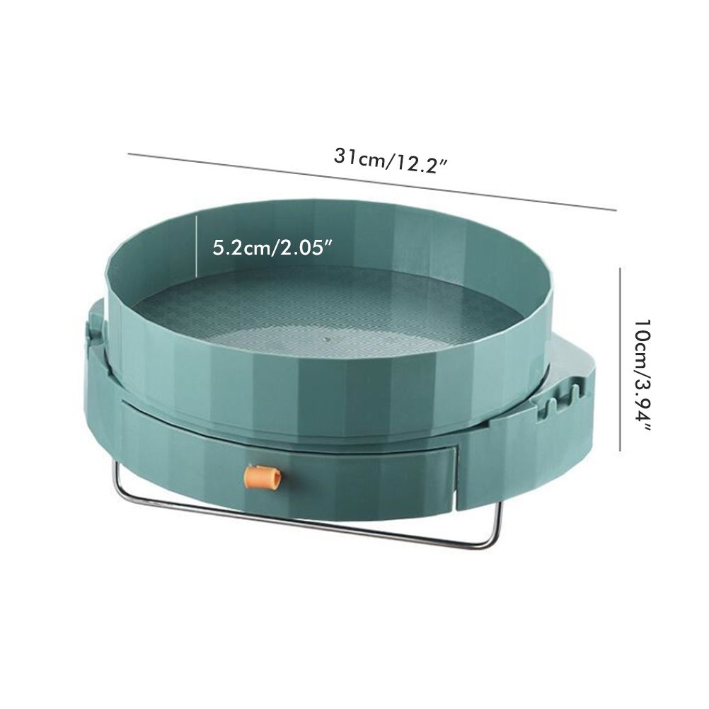 Rotating Spice Rack Holder with Drawer Wall Mounted Kitchen Spice Storage view 3