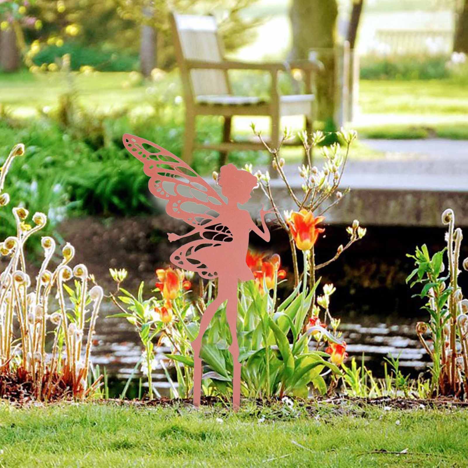 Decorative Garden Stakes Fairy Silhouette Metal Yard Stakes Arts Outdoor view 5