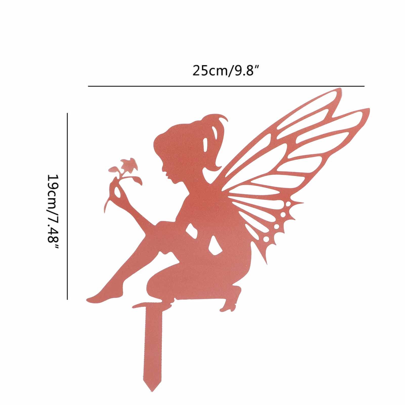 Decorative Garden Stakes Fairy Silhouette Metal Yard Stakes Arts Outdoor view 7