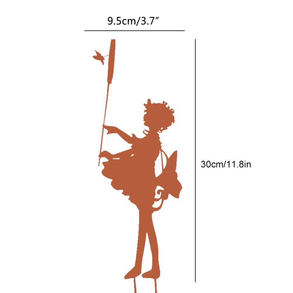 Decorative Garden Stakes Fairy Silhouette Metal Yard Stakes Arts Outdoor view 2