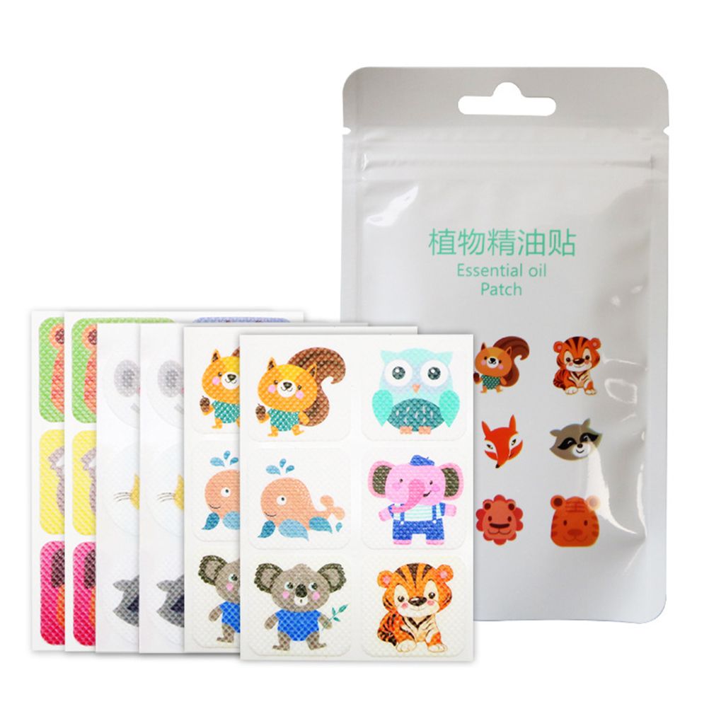 12 Sheets 72Pcs Mosquito Patches Cartoon Non Woven Natural Plant Essential Oil