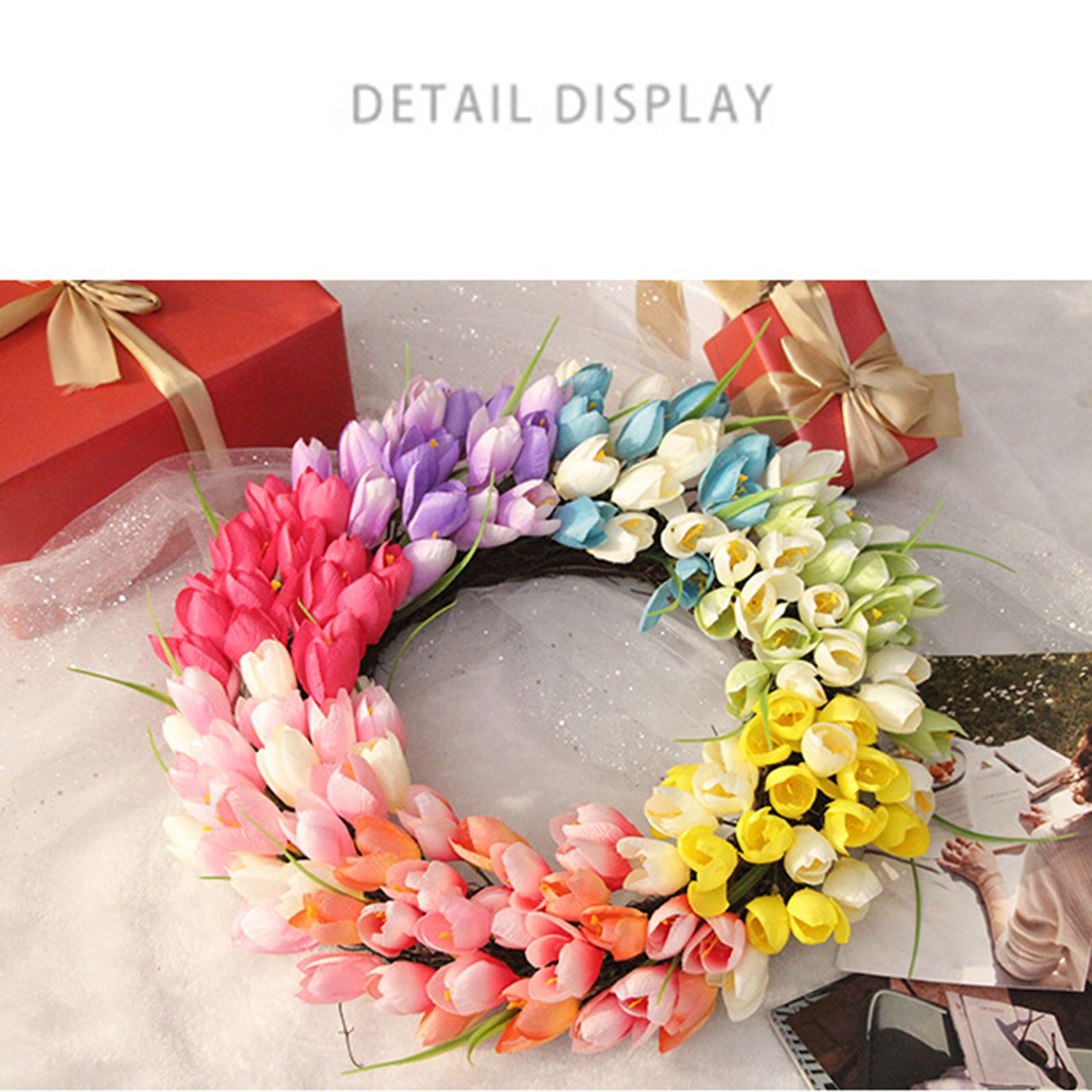 Wreath Simulation Flower Garland Garden Home Decoration view 5