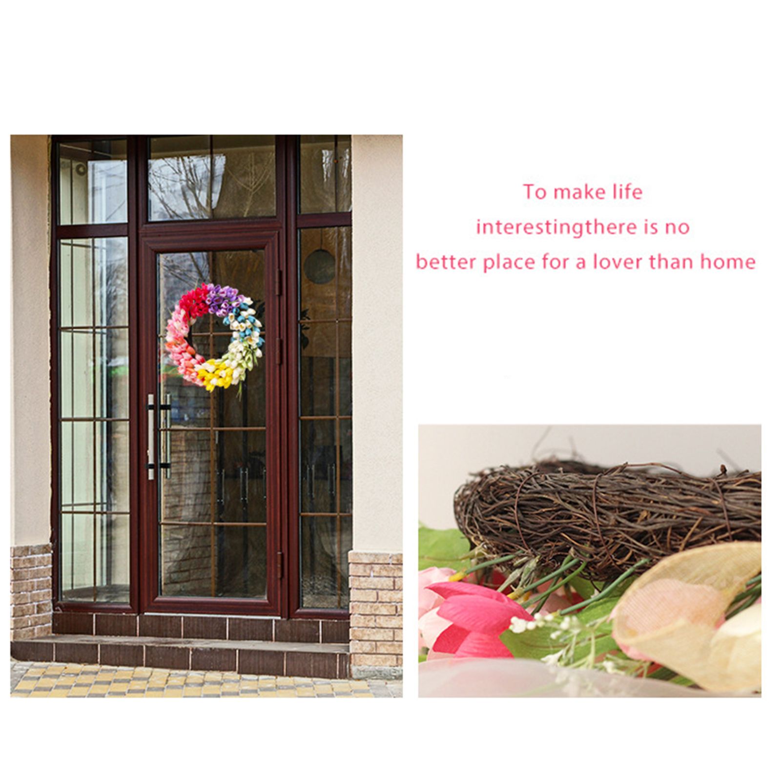 Wreath Simulation Flower Garland Garden Home Decoration view 7