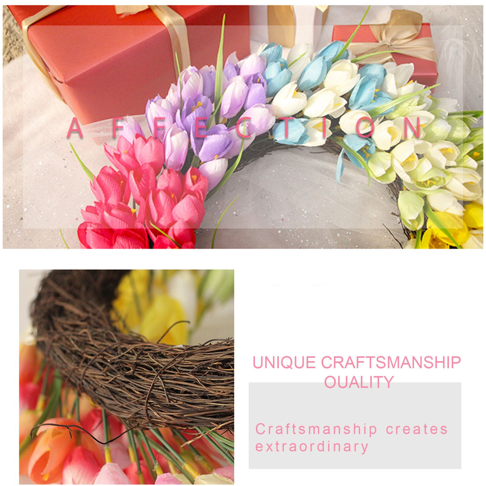 Wreath Simulation Flower Garland Garden Home Decoration view 8