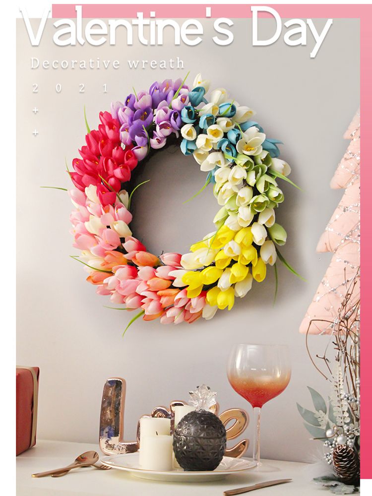 Wreath Simulation Flower Garland Garden Home Decoration view 10