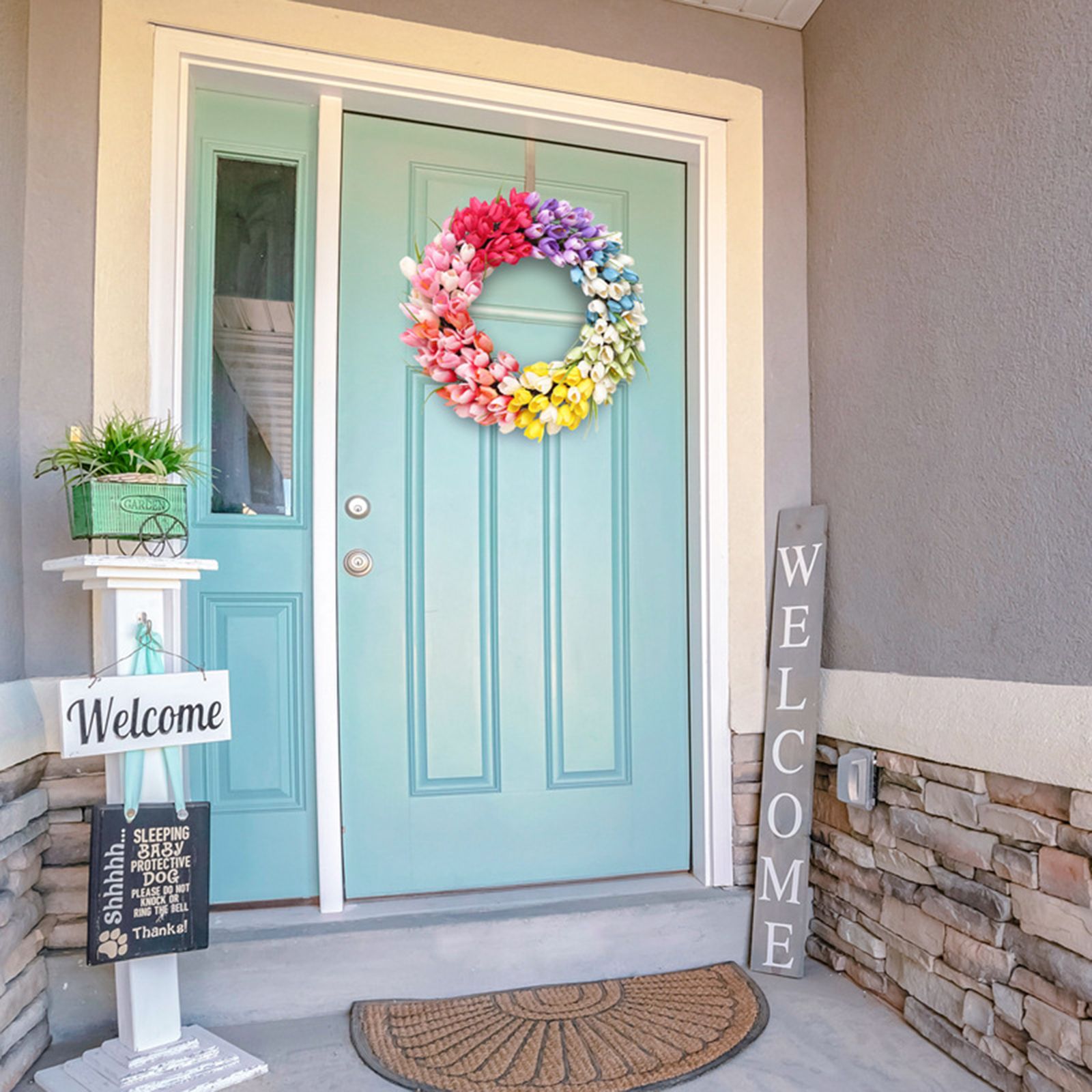 Wreath Simulation Flower Garland Garden Home Decoration view 12