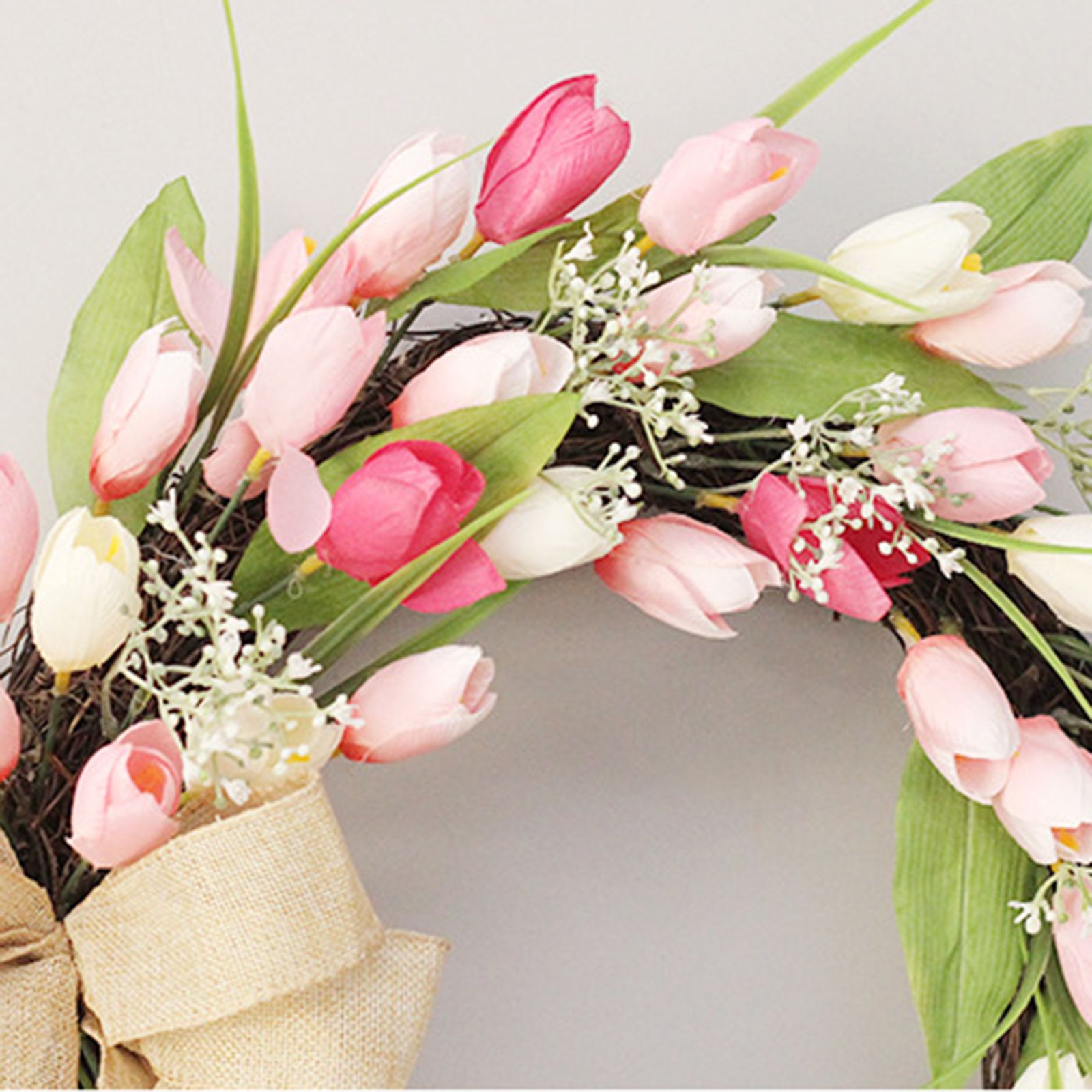 Tulip Wreath Tulip Decorative Wreath Artificial Tulip Wreath Decorative Flower view 3