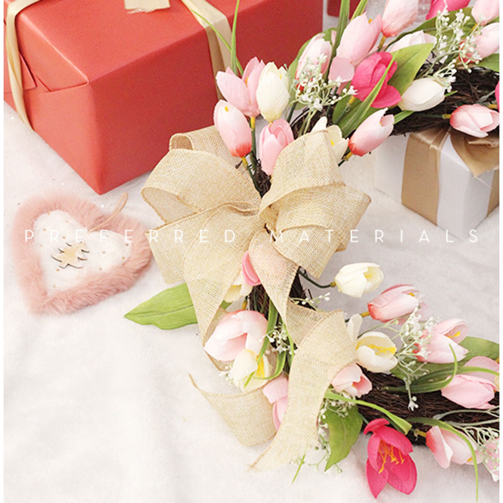 Tulip Wreath Tulip Decorative Wreath Artificial Tulip Wreath Decorative Flower view 4