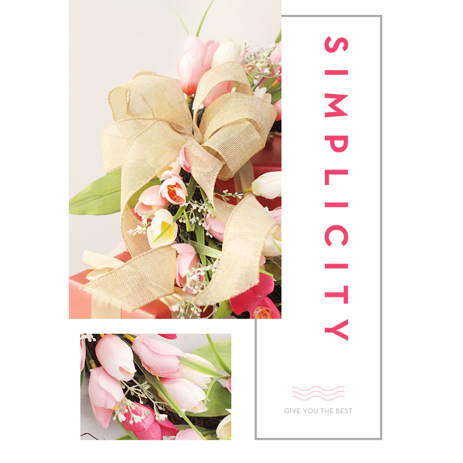 Tulip Wreath Tulip Decorative Wreath Artificial Tulip Wreath Decorative Flower view 6