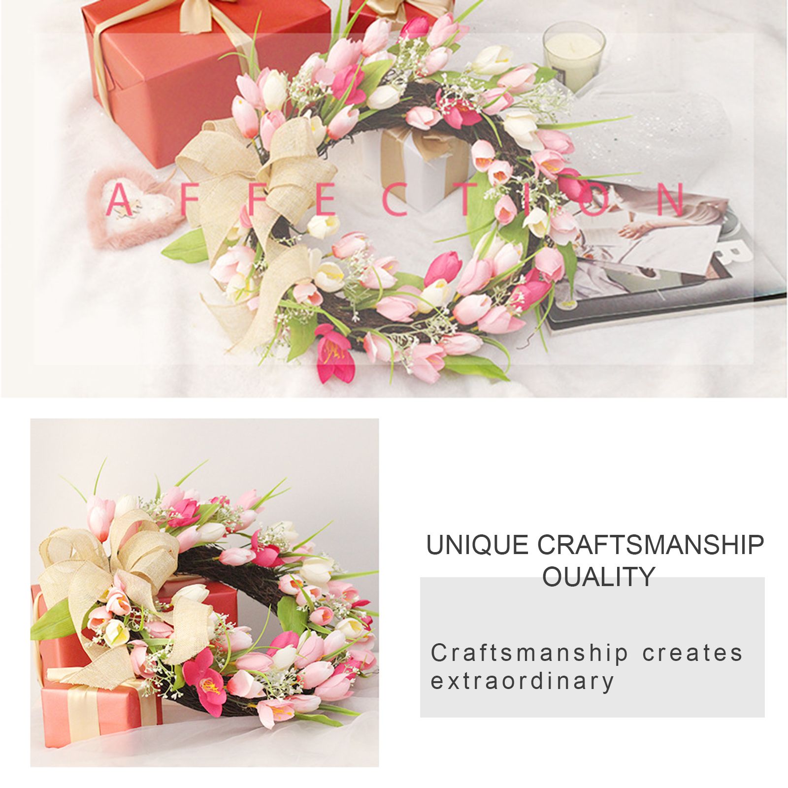 Tulip Wreath Tulip Decorative Wreath Artificial Tulip Wreath Decorative Flower view 7