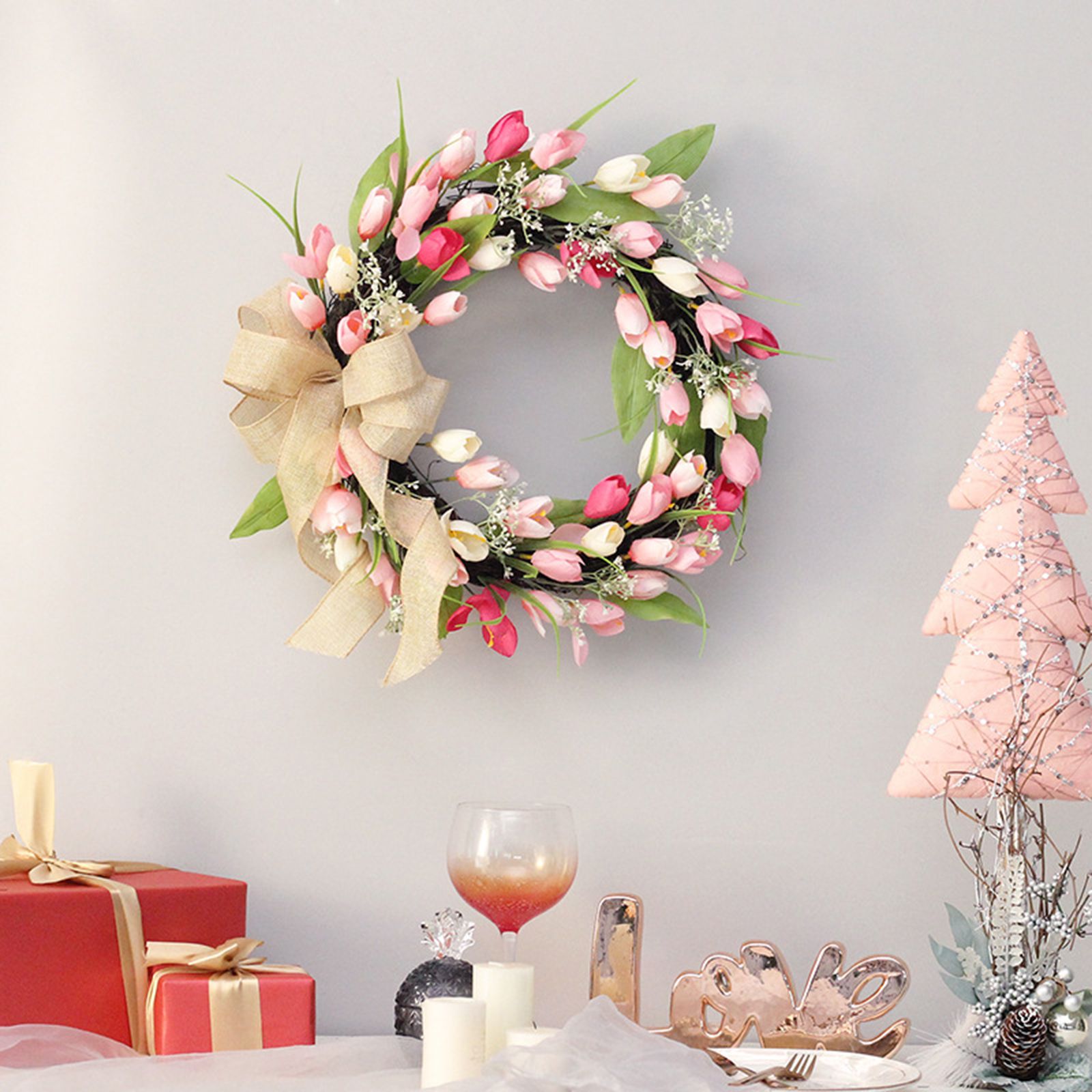 Tulip Wreath Tulip Decorative Wreath Artificial Tulip Wreath Decorative Flower view 11