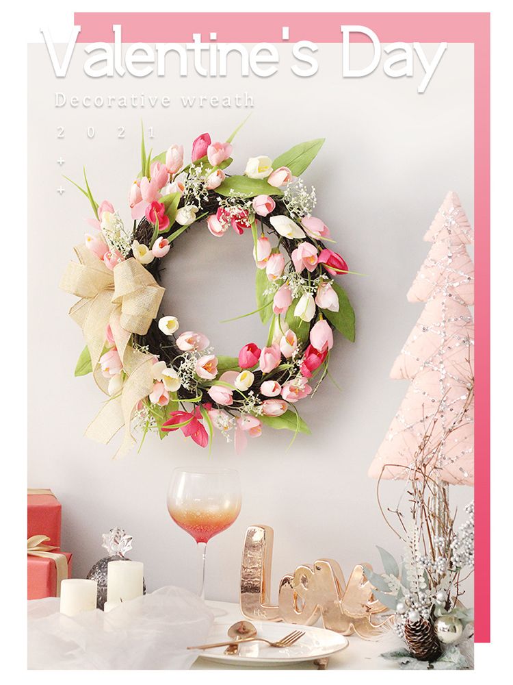 Tulip Wreath Tulip Decorative Wreath Artificial Tulip Wreath Decorative Flower view 12