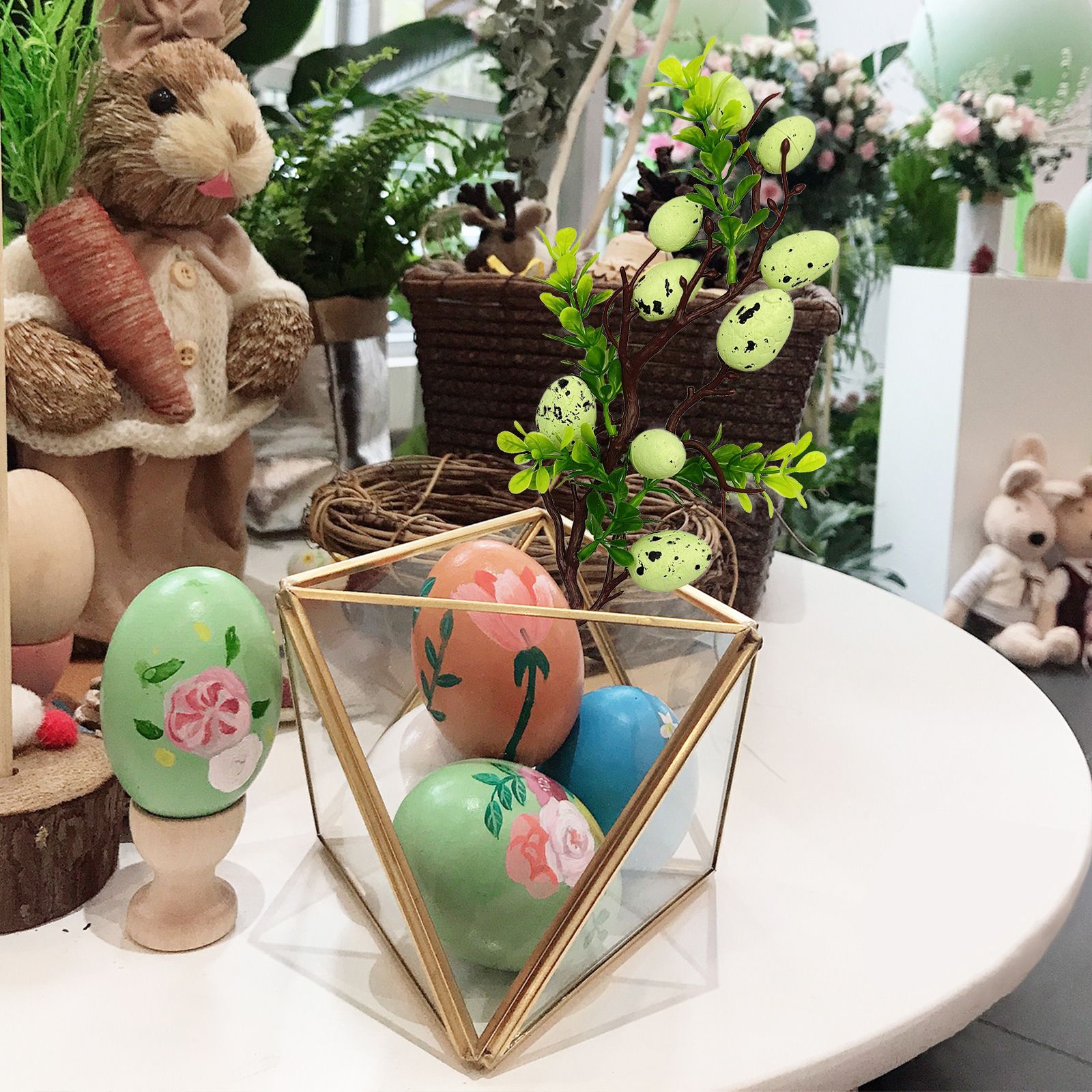 3pcs Easter Decoration Egg Tree Branch Colorful Foam Egg Stems for Easter Day view 3