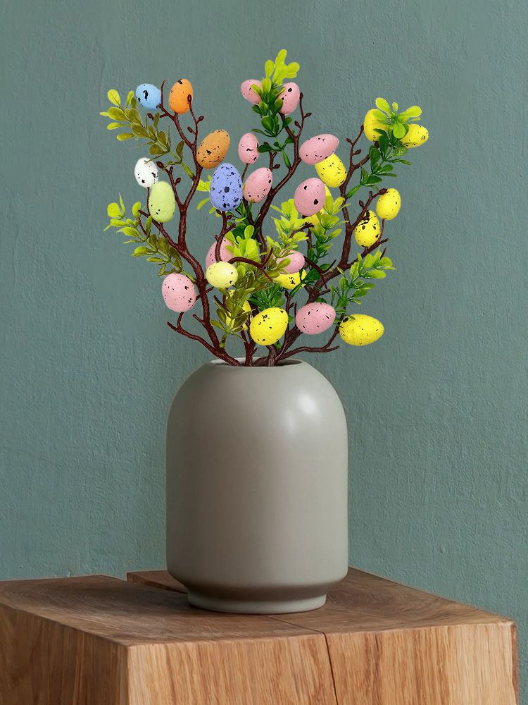 3pcs Easter Decoration Egg Tree Branch Colorful Foam Egg Stems for Easter Day view 7