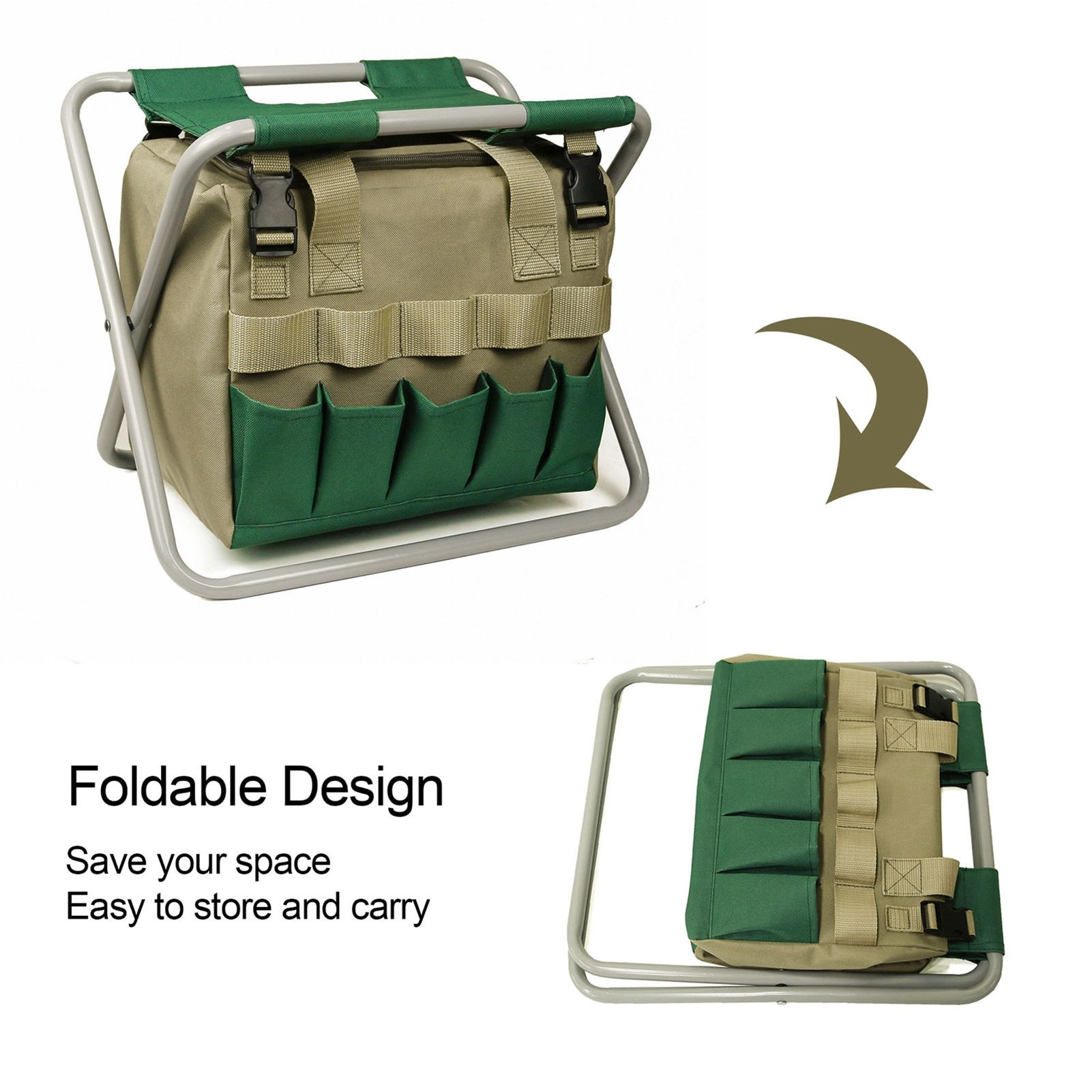 Removable Garden Tool Bench Folding Garden Stool Multifunction Gardening Tool view 4