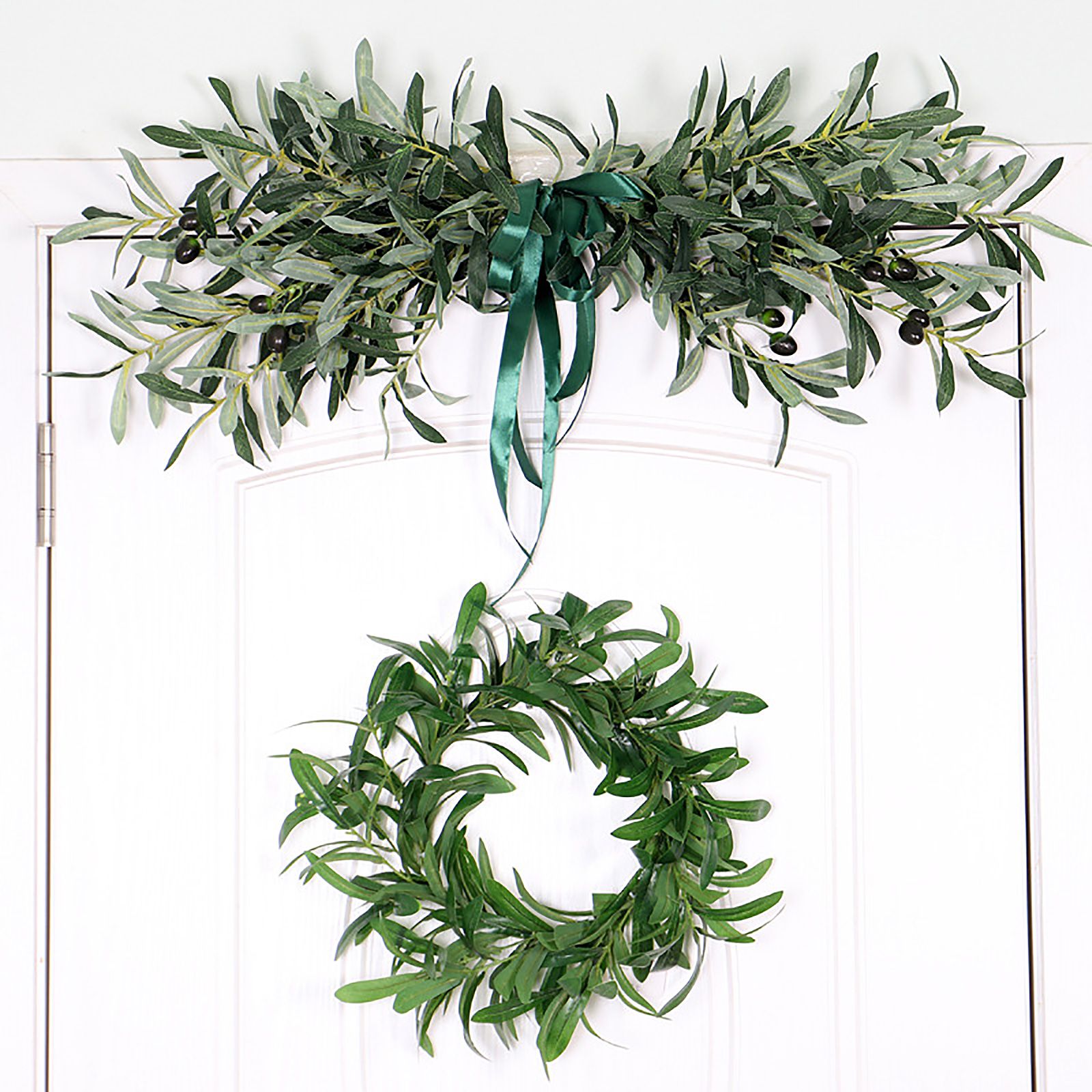 Simulation Olive Lintel Wreath Wall Hanging Lintel Garland Wedding Home Decoration view 6