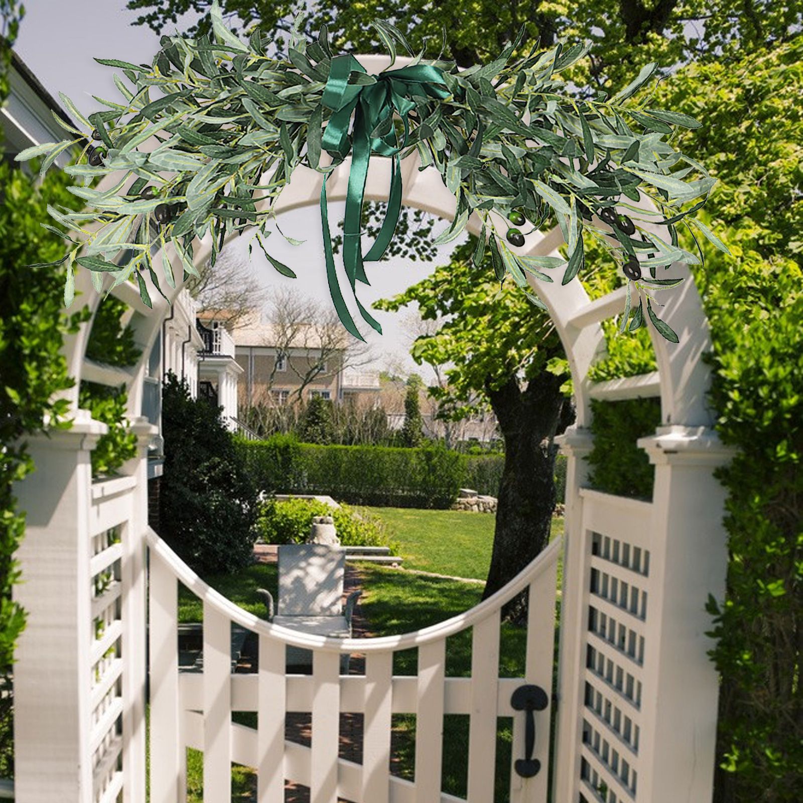 Simulation Olive Lintel Wreath Wall Hanging Lintel Garland Wedding Home Decoration view 7