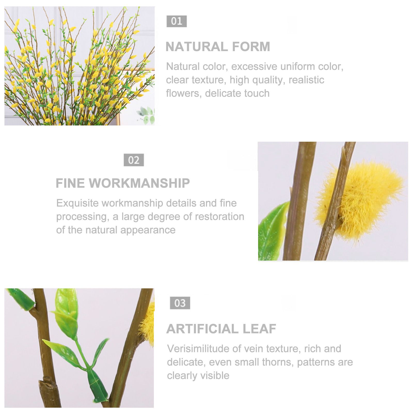 Artificial Flower Branch Simulation Bendable Decorative Fake Camellia Flowers view 5