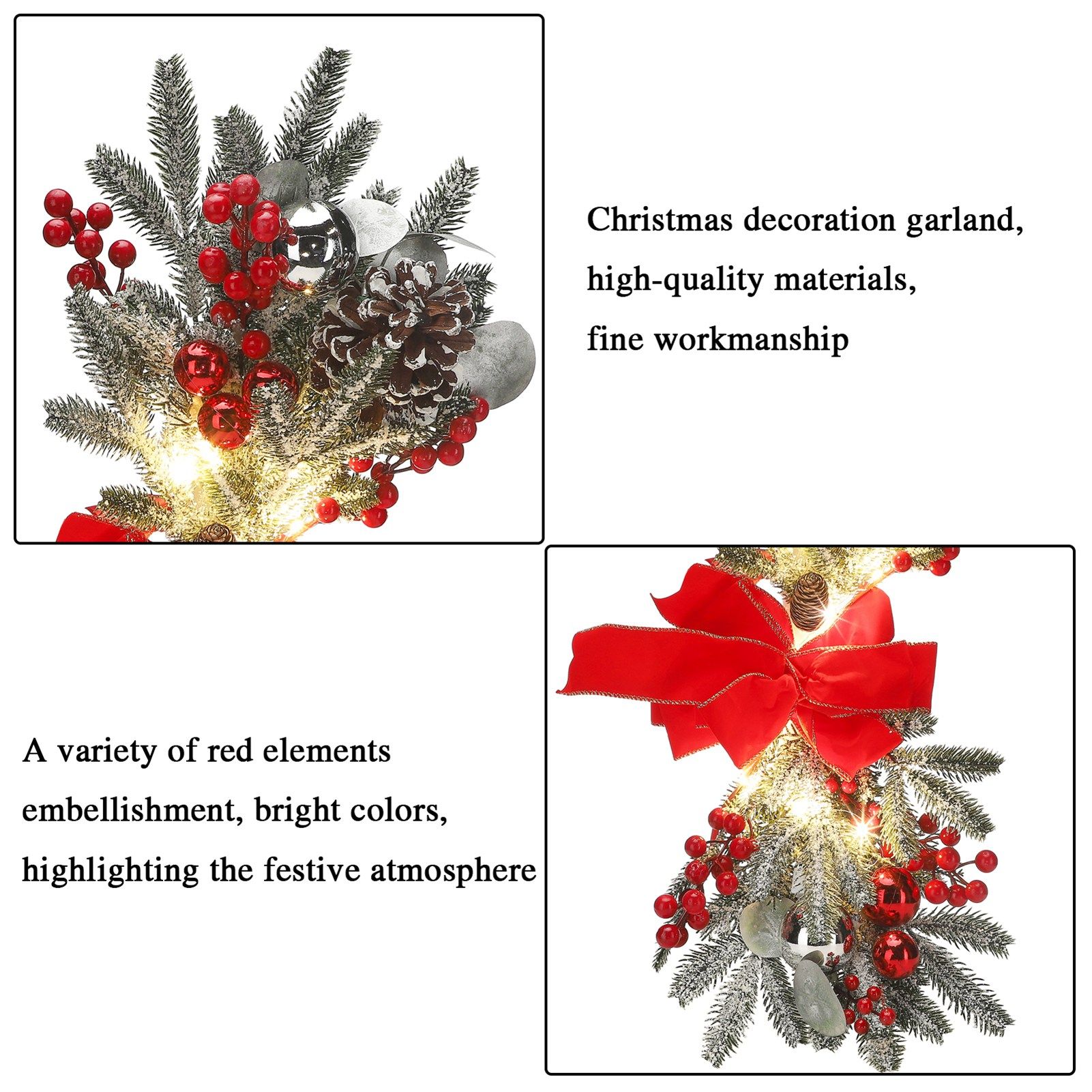 Artificial Christmas Swag Beautiful Exquisite Fade Resistant Christmas view 7
