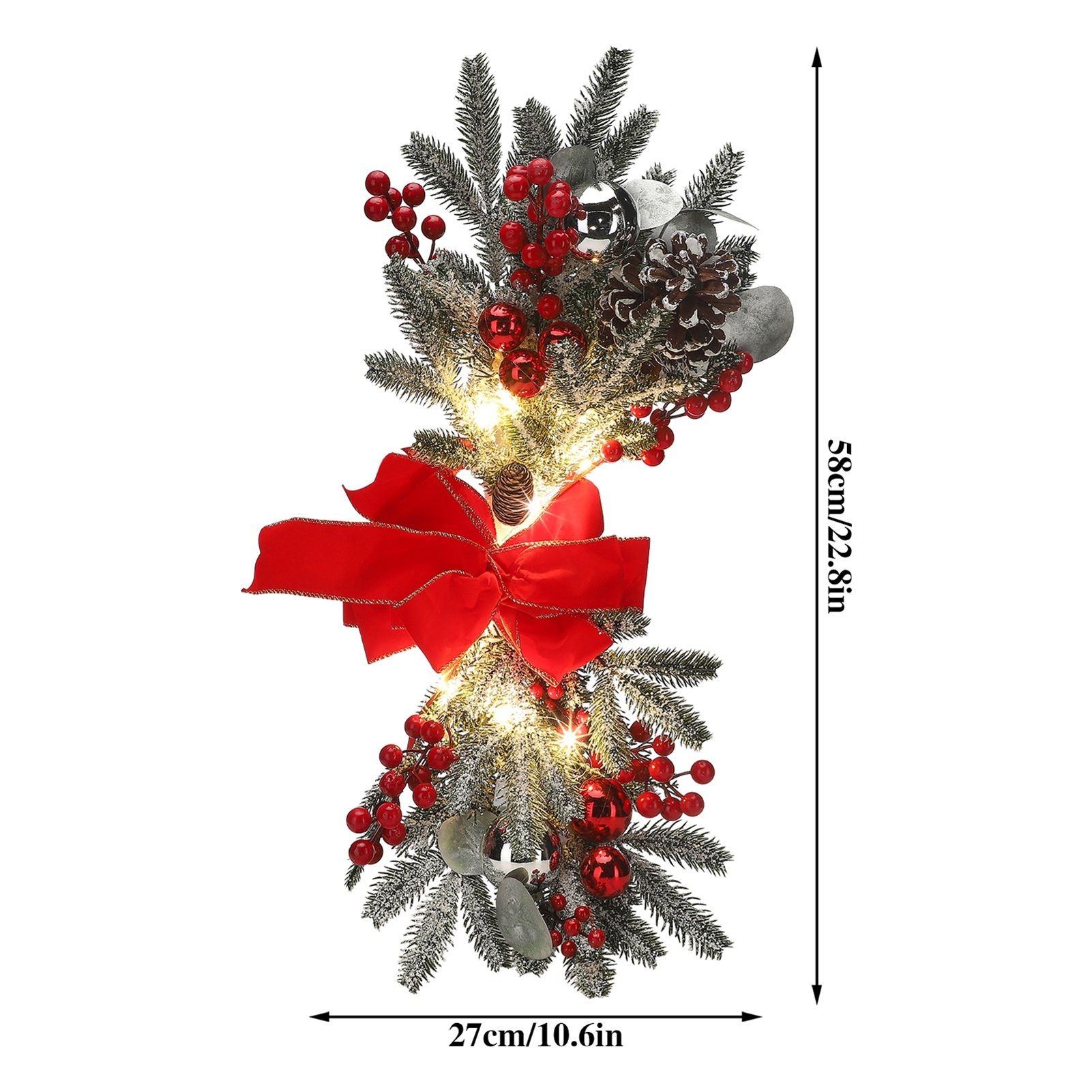 Artificial Christmas Swag Beautiful Exquisite Fade Resistant Christmas view 8