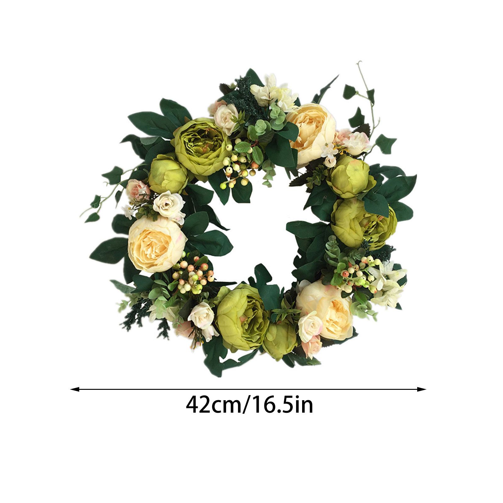Front Door Wreath 16.5in Diameter Artificial Flowers Bright Colors Wall Floral view 5