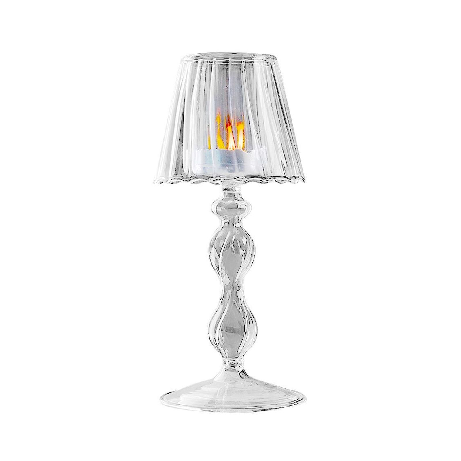 Glass Candle Holder Tansparent Table Lamp Shape Candlestick Holder for Din — image 1