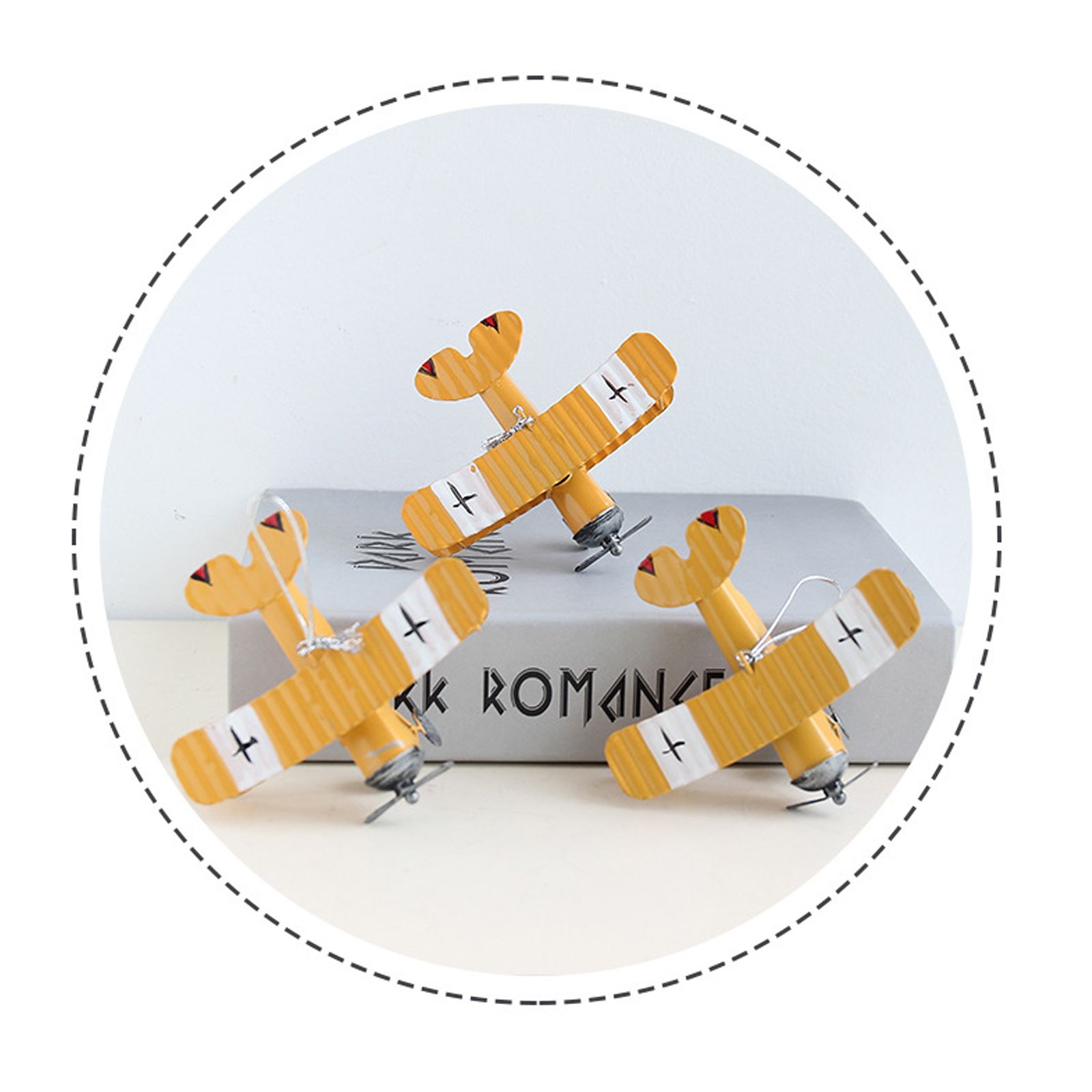 3pcs Airplane Hanging Ornament Retro Decoration Iron Airplane Model for Car view 2