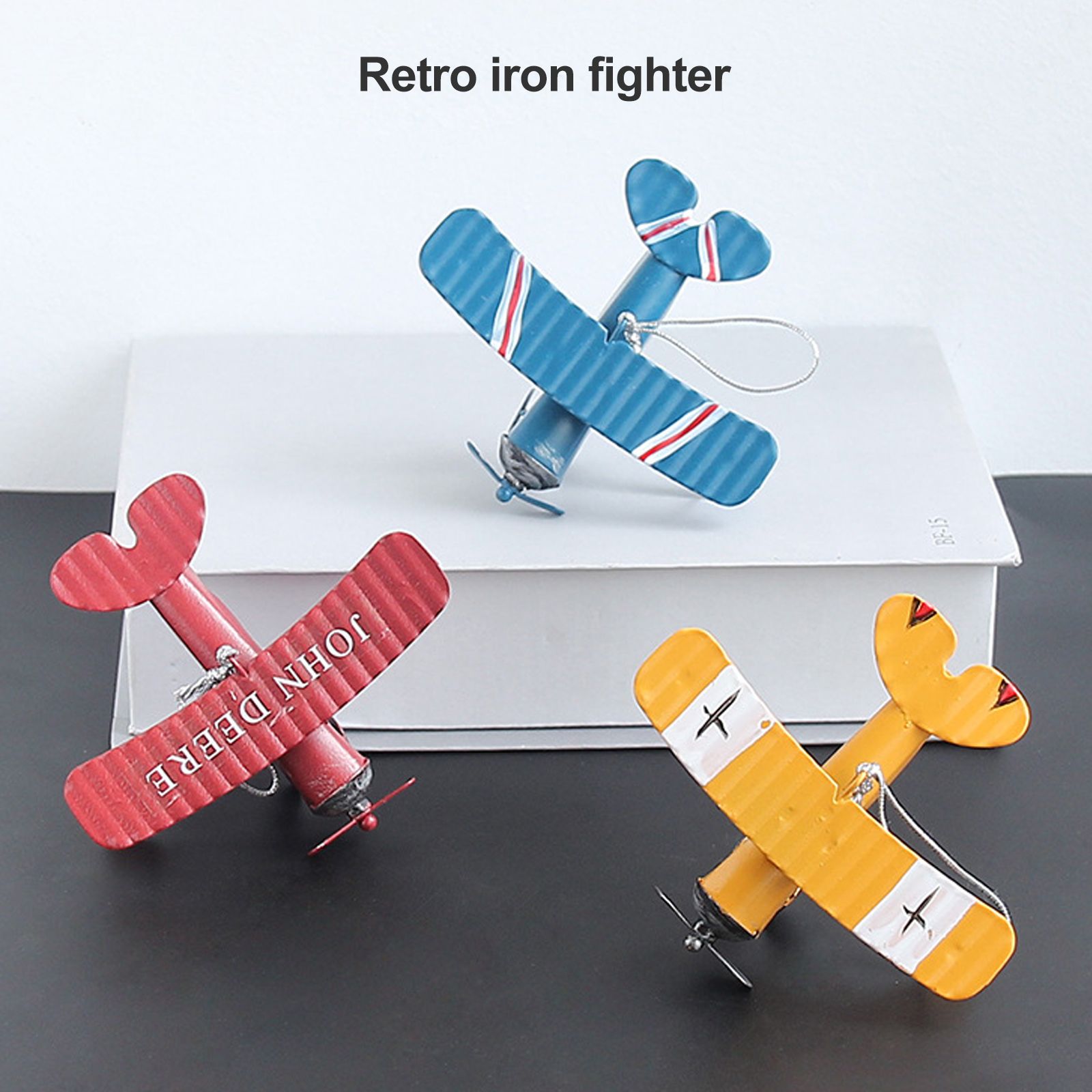 3pcs Airplane Hanging Ornament Retro Decoration Iron Airplane Model for Car view 3