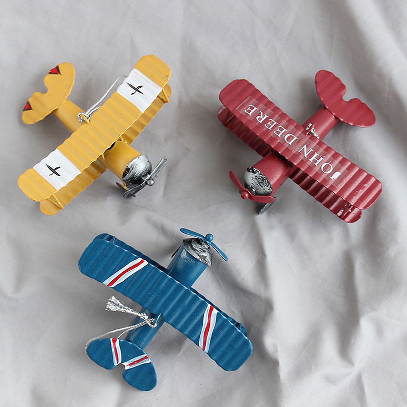 3pcs Airplane Hanging Ornament Retro Decoration Iron Airplane Model for Car view 7