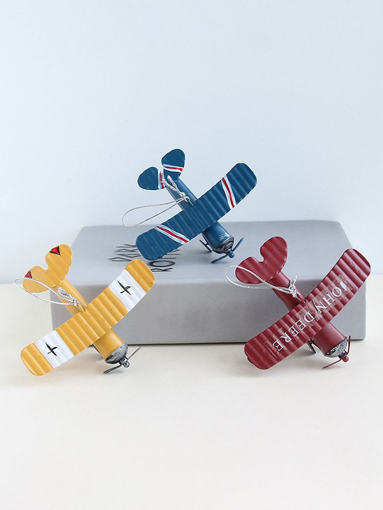 3pcs Airplane Hanging Ornament Retro Decoration Iron Airplane Model for Car view 10