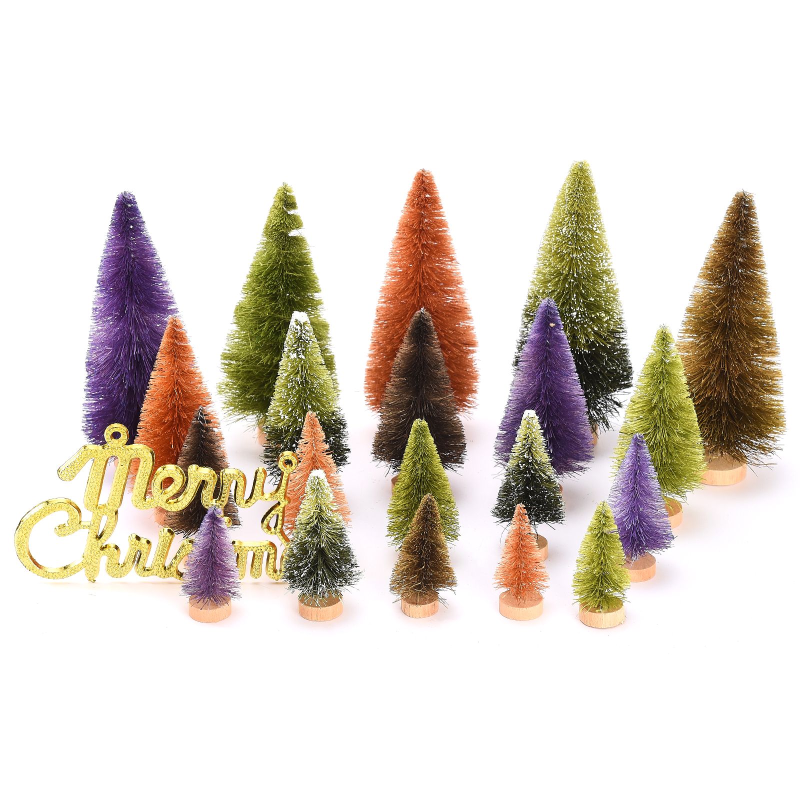 21pcs Artificial Christmas Trees Set Decoration Sisal Wood False Christmas view 12