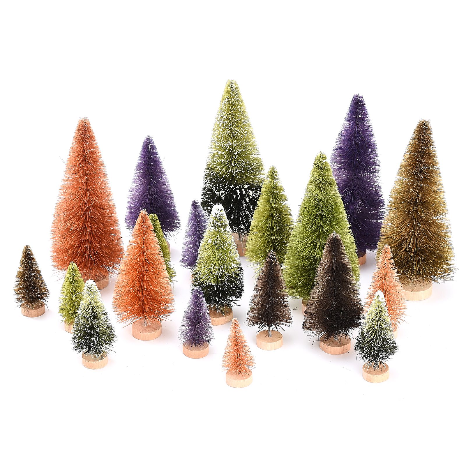 21pcs Artificial Christmas Trees Set Decoration Sisal Wood False Christmas view 13