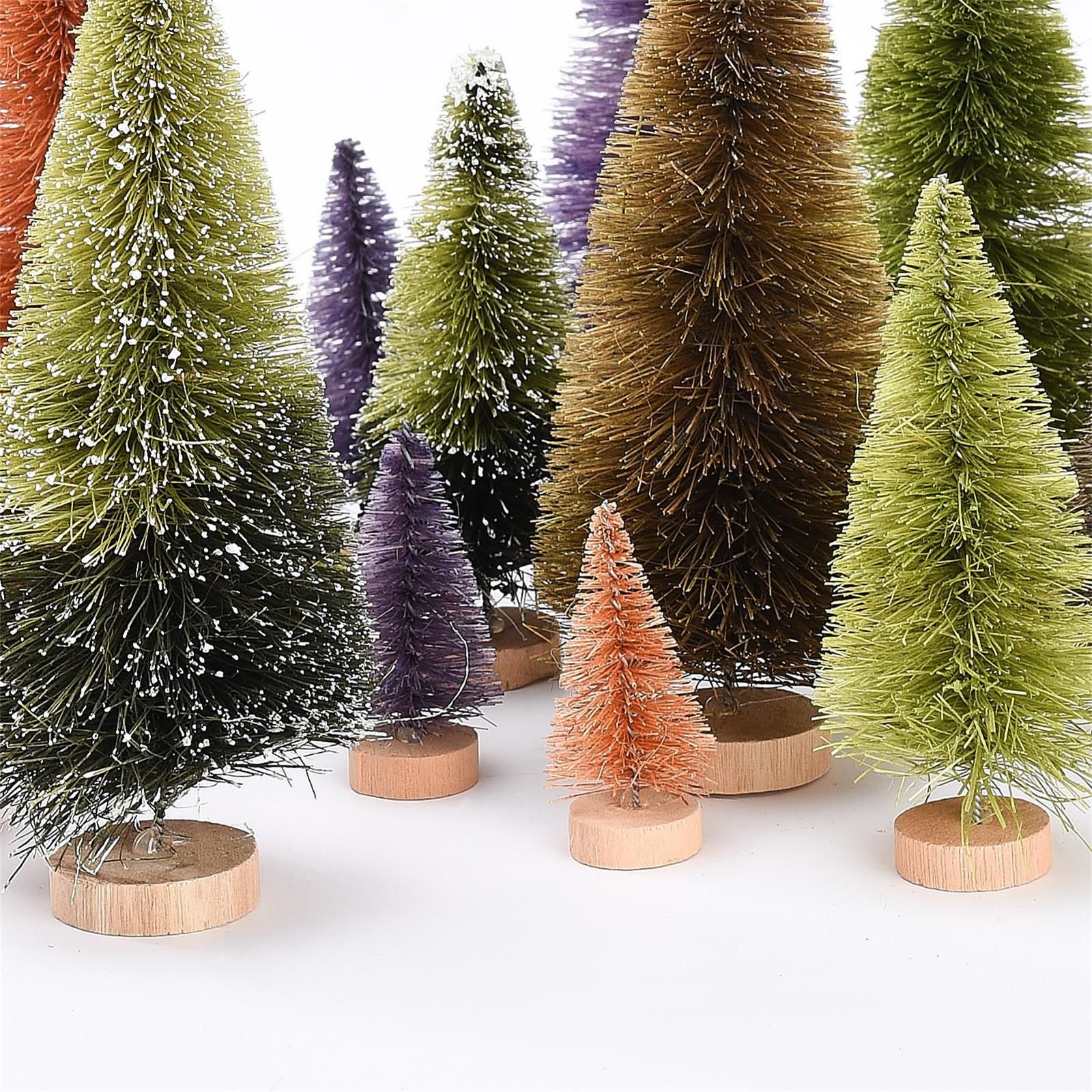 21pcs Artificial Christmas Trees Set Decoration Sisal Wood False Christmas view 15