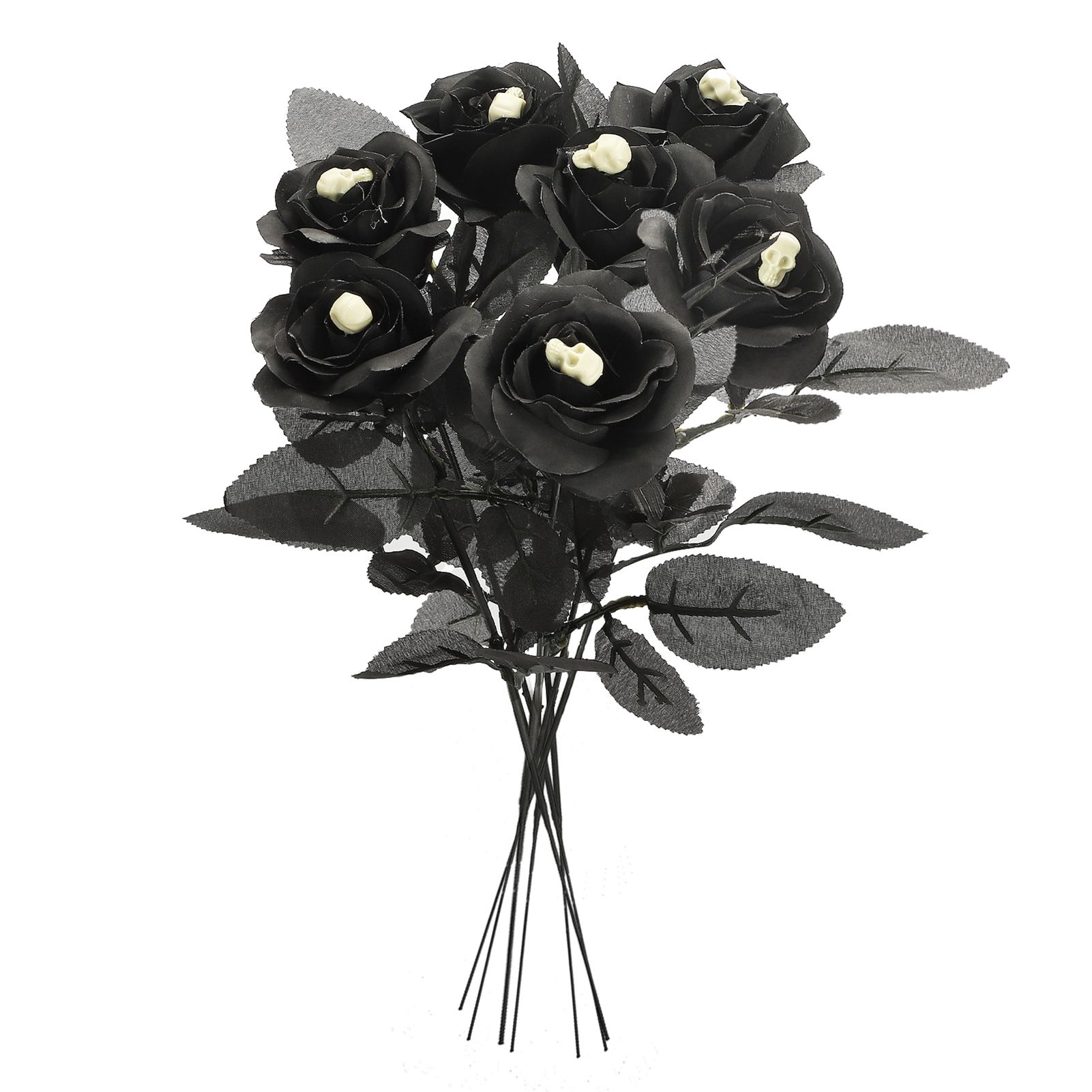 Artificial Rose Lifelike Decorative Bendable Fake Flower With Skull Head for view 2
