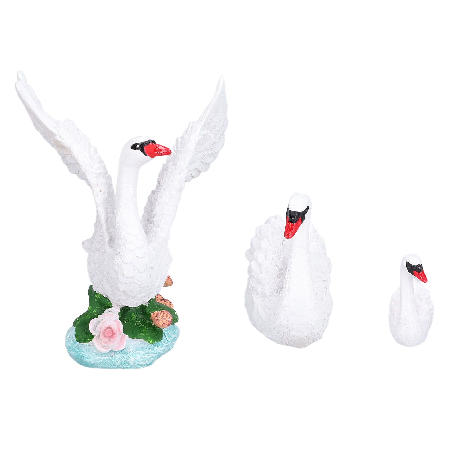 3pcs Resin Swan Ornaments Simulation Decorative Swan Figurine for Miniature view 2