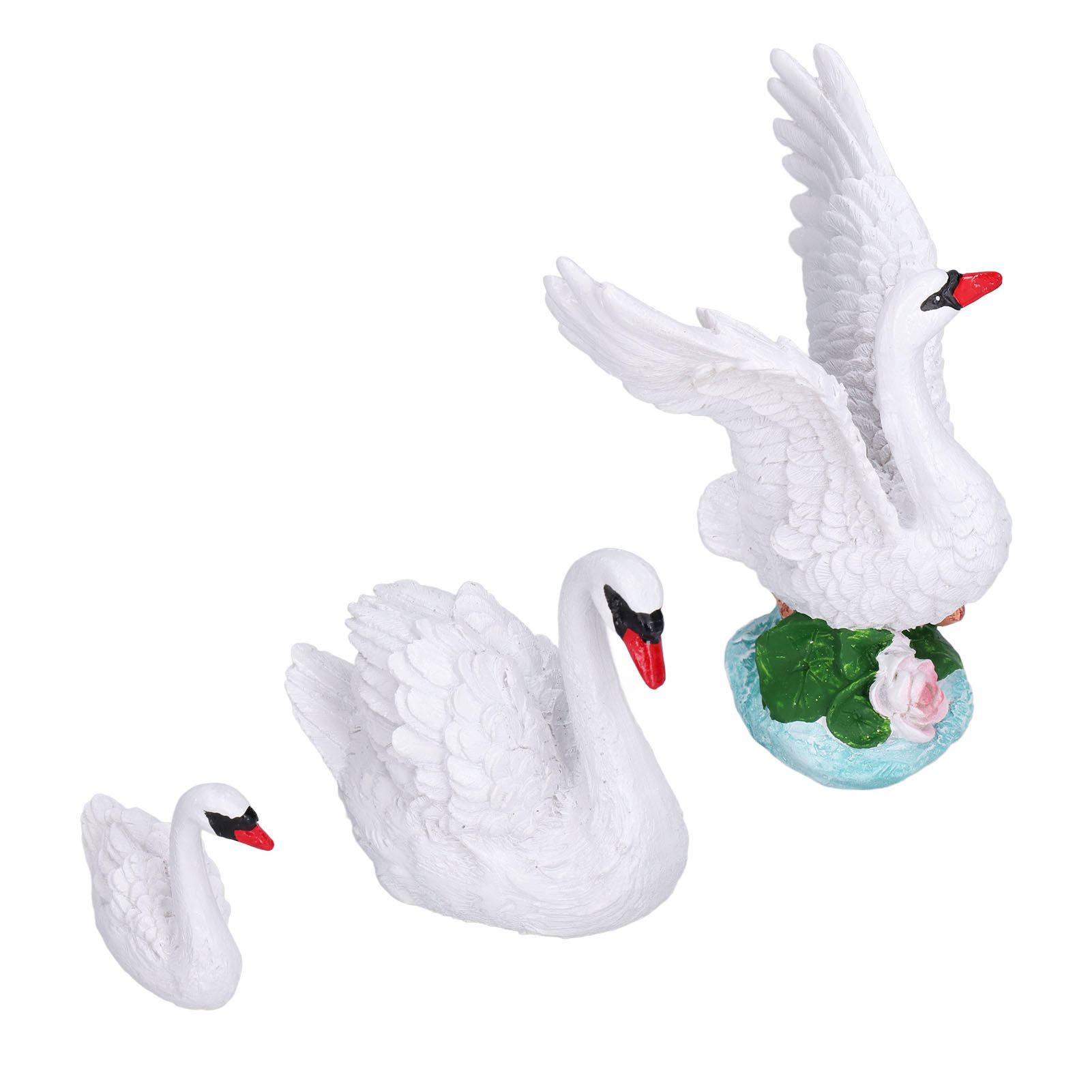3pcs Resin Swan Ornaments Simulation Decorative Swan Figurine for Miniature view 4