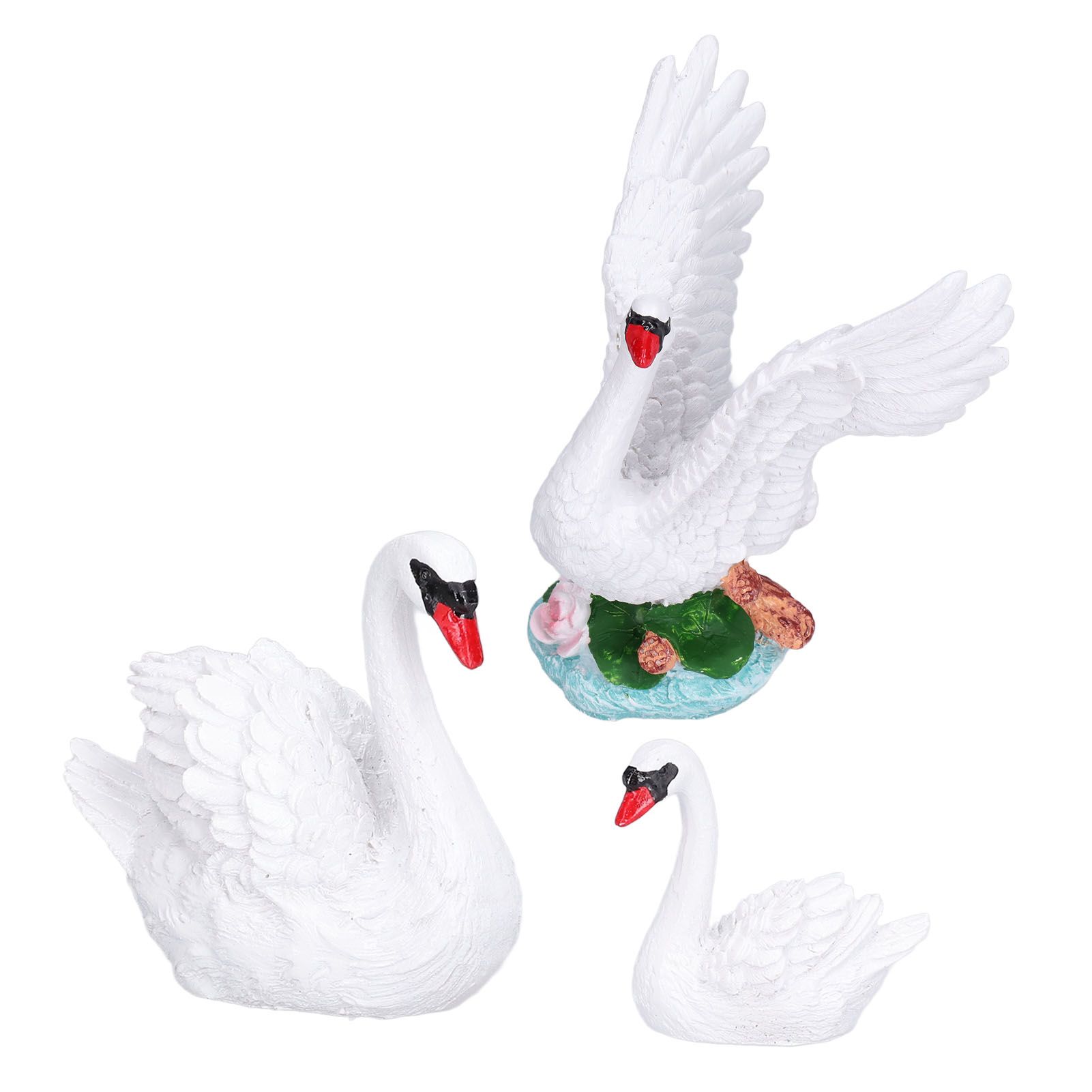 3pcs Resin Swan Ornaments Simulation Decorative Swan Figurine for Miniature view 5