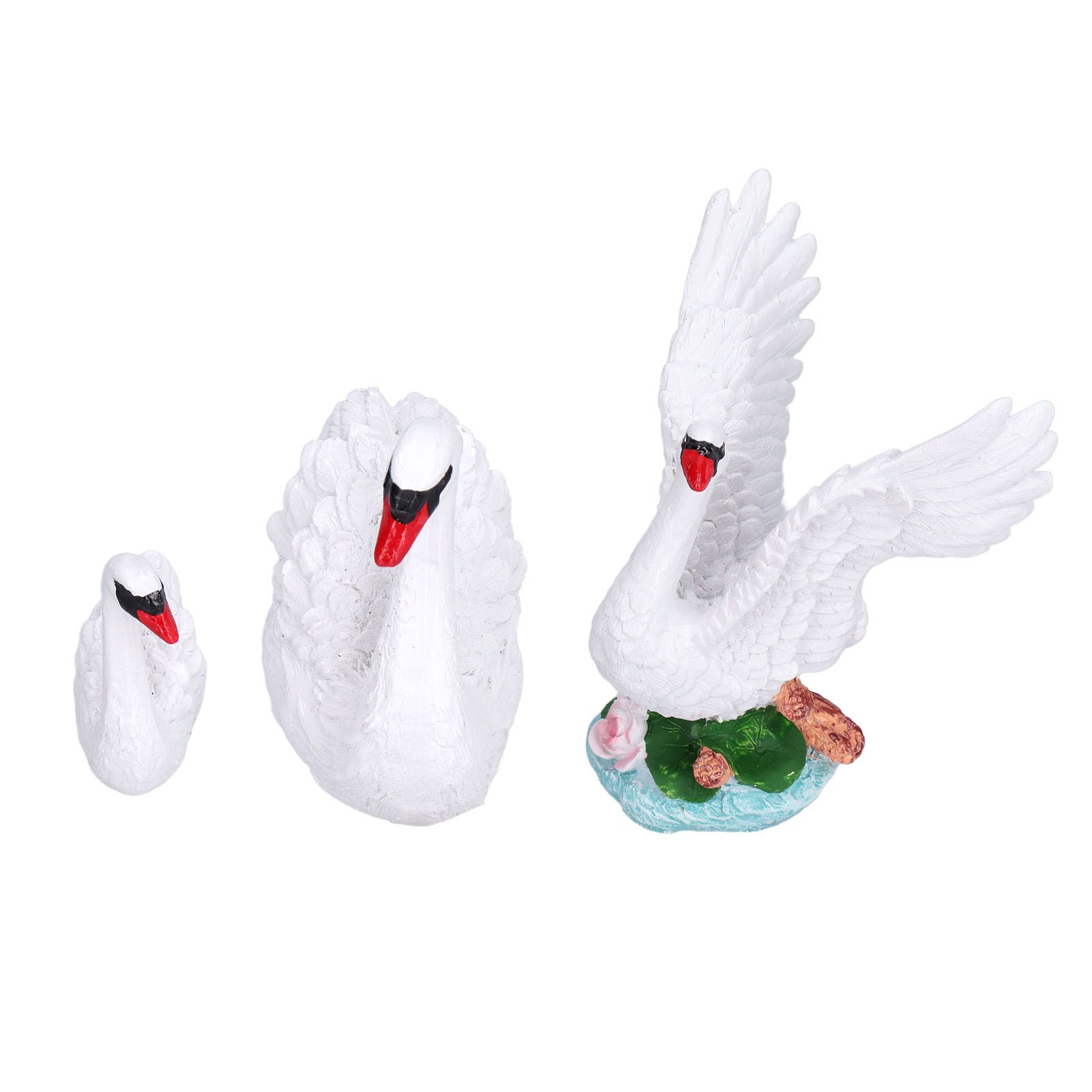 3pcs Resin Swan Ornaments Simulation Decorative Swan Figurine for Miniature view 6