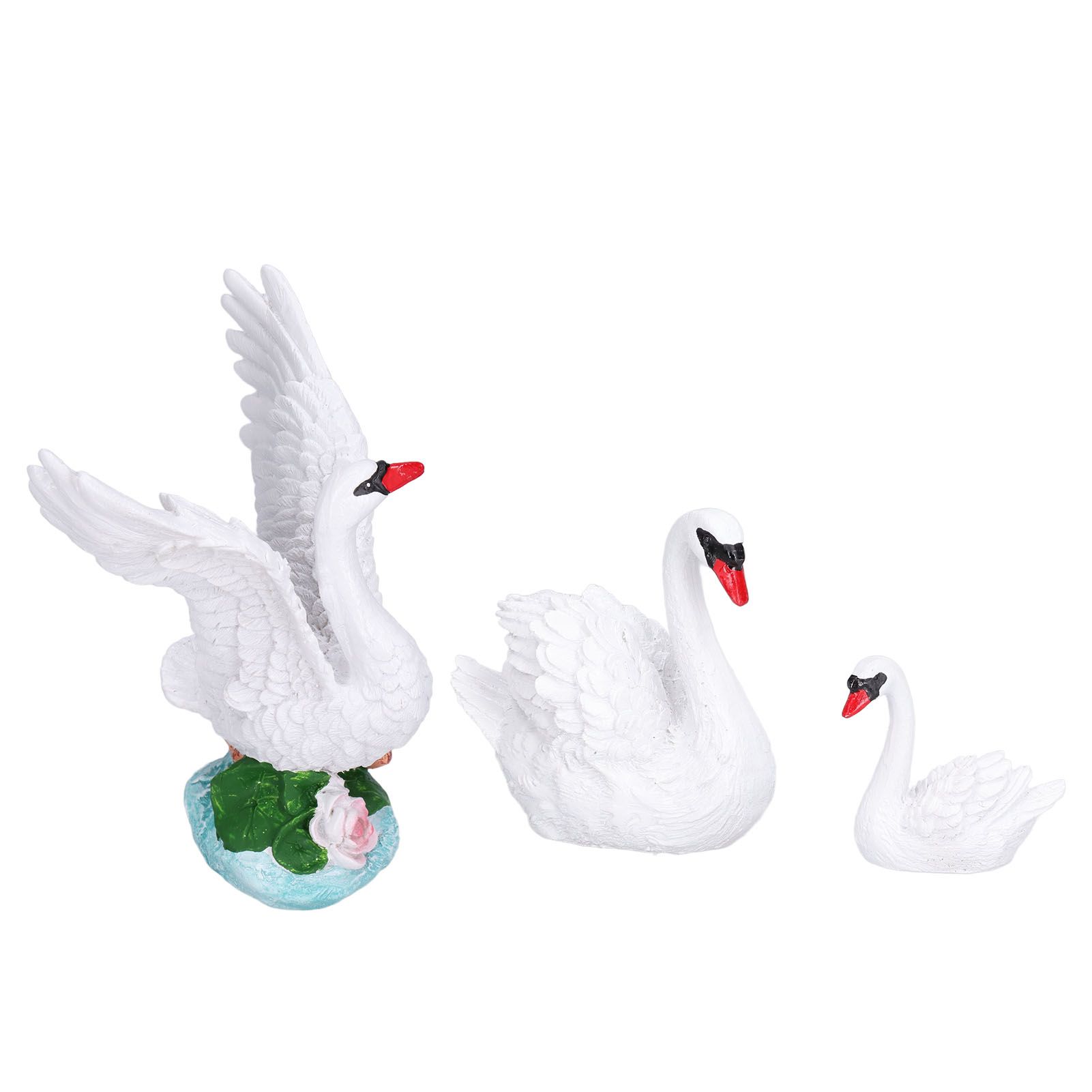 3pcs Resin Swan Ornaments Simulation Decorative Swan Figurine for Miniature view 8